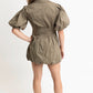 Solid Pleat Bubble Hem Shirt Dress - Blissful Boutique