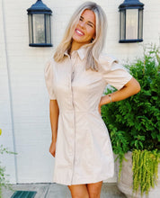 Solid Pleather Button Dress - Blissful Boutique