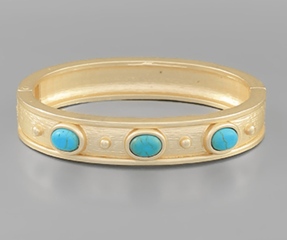 Stone Embossed Bangle Bracelet - Blissful Boutique