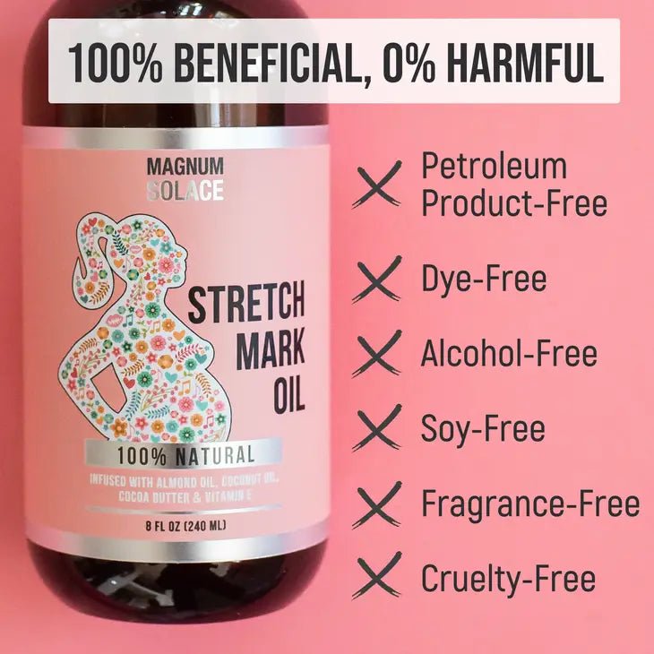 Stretch Mark Oil For Pregnancy - Cocoa Butter, Almond Oil - Blissful Boutique