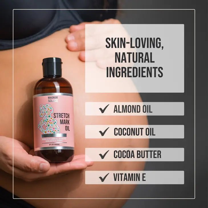 Stretch Mark Oil For Pregnancy - Cocoa Butter, Almond Oil - Blissful Boutique