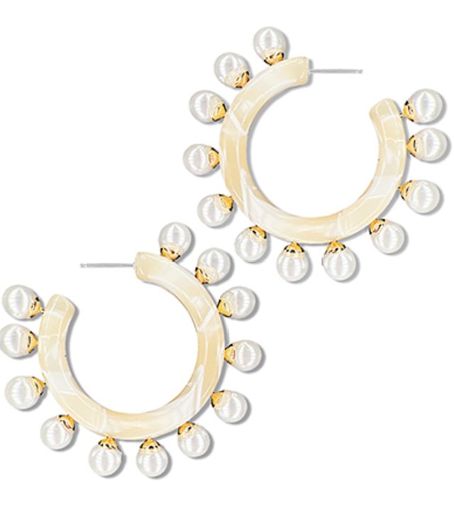 studded ball & acetate hoops - Blissful Boutique