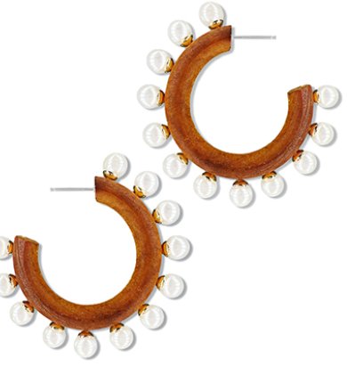 Studded Ball & Wood Hoops - Blissful Boutique