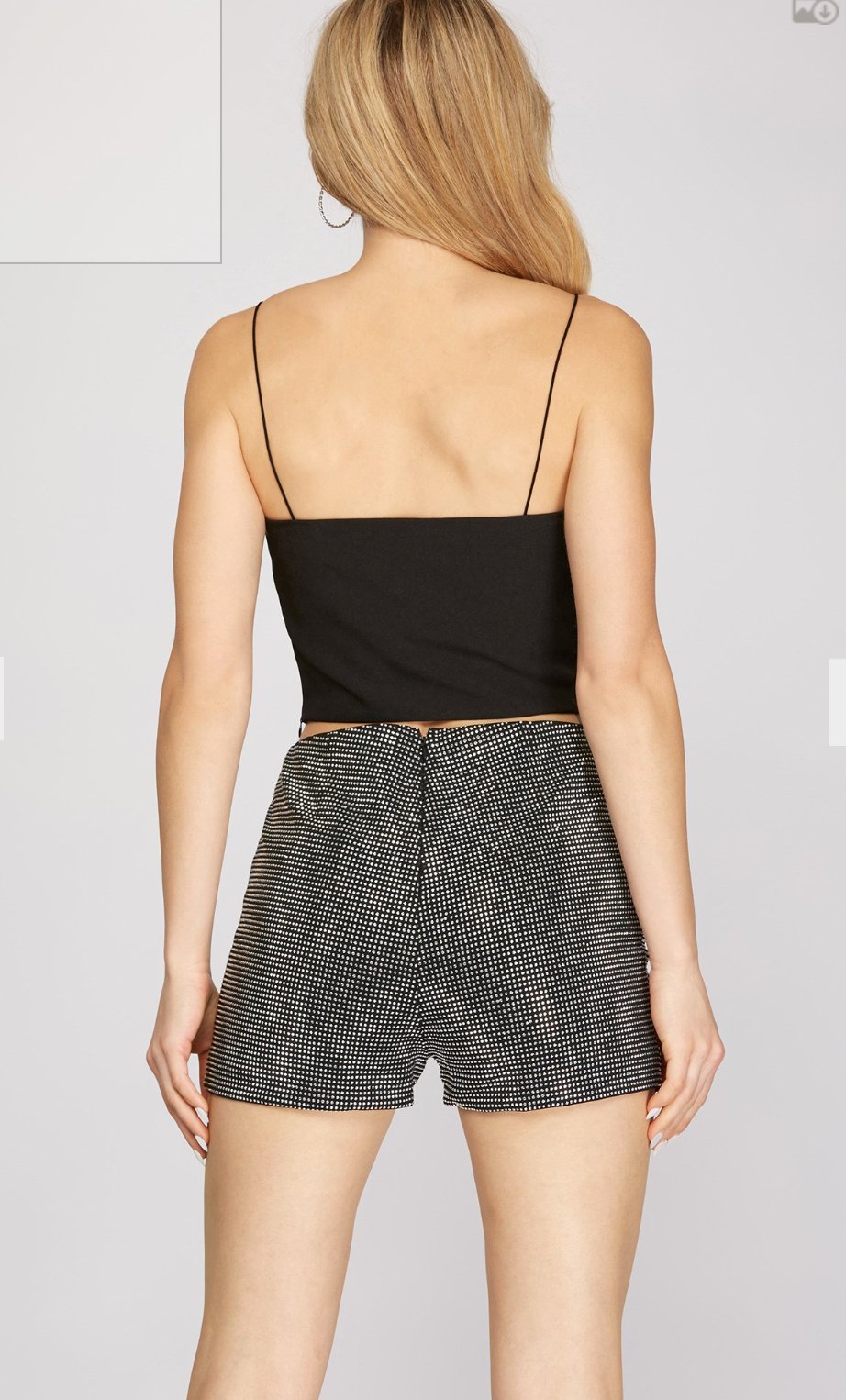 Studded Heavy Knit Shorts - Blissful Boutique