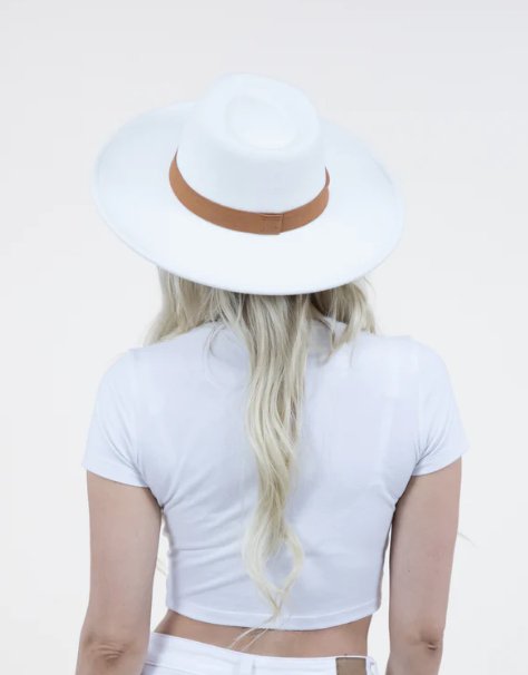 Tall Front Teardrop Fedora W/ Suede Band - Blissful Boutique