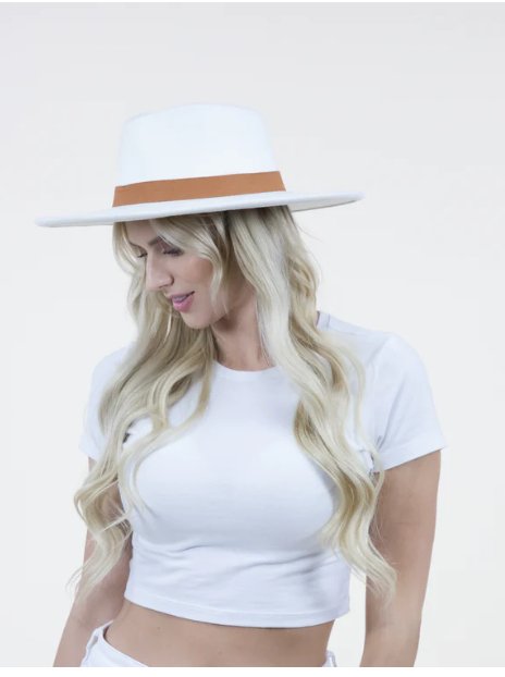 Tall Front Teardrop Fedora W/ Suede Band - Blissful Boutique