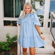 TCEC Denim Bow Dress - Blissful Boutique