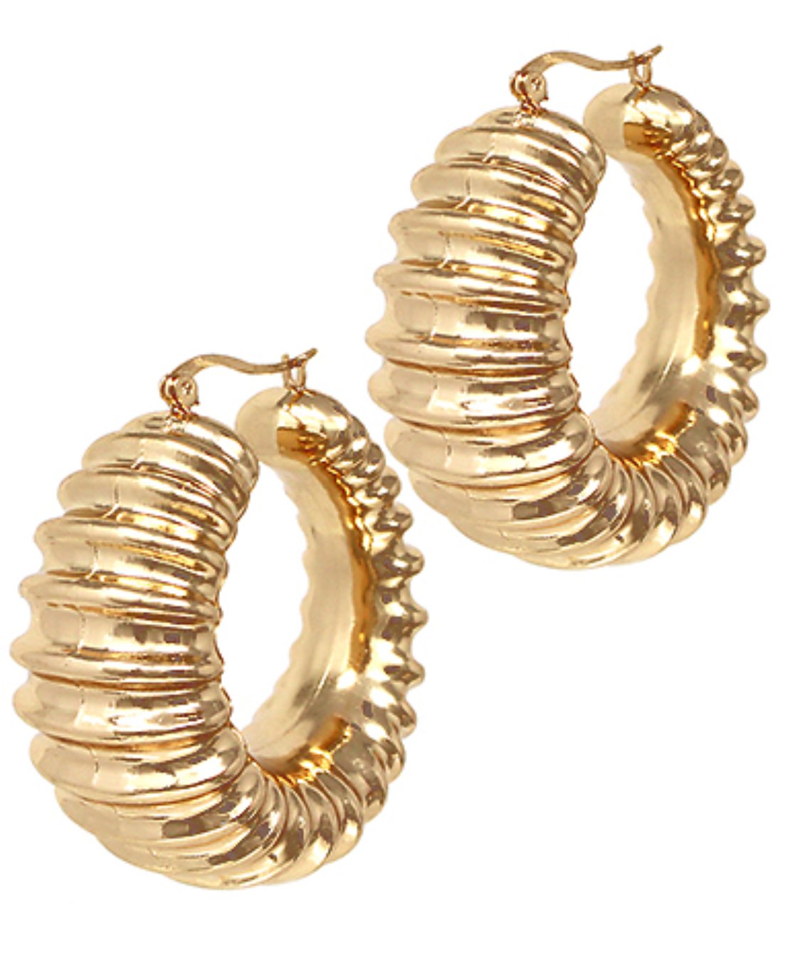 Textured Chunky Hoops - Blissful Boutique