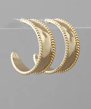 Textured Gradual Hoops - Blissful Boutique