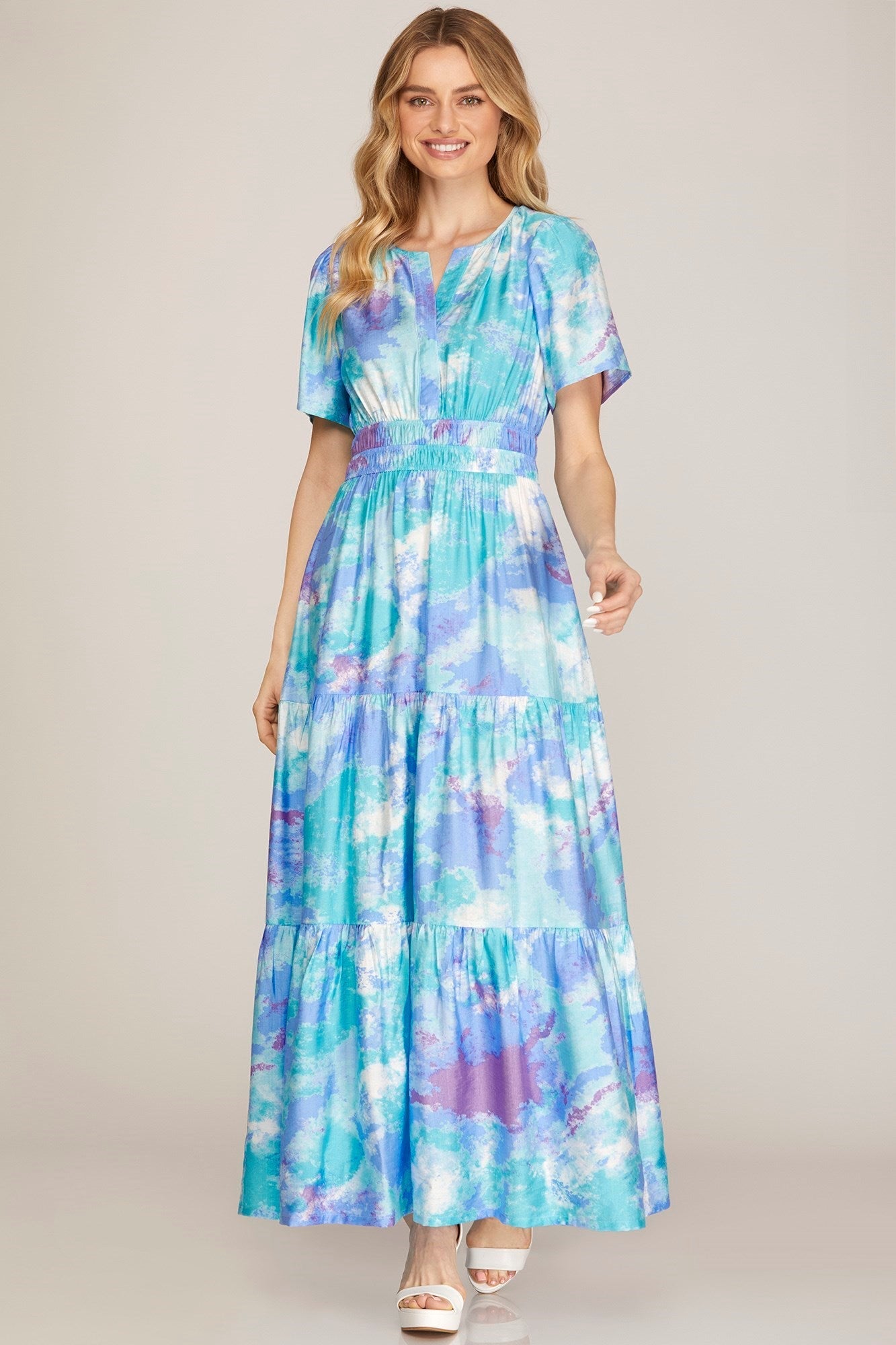 Tiered Tie - Dye Maxi - Blissful Boutique