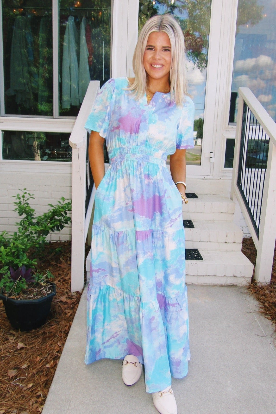 Tiered Tie - Dye Maxi - Blissful Boutique