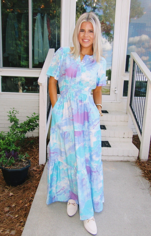 Tiered Tie - Dye Maxi - Blissful Boutique