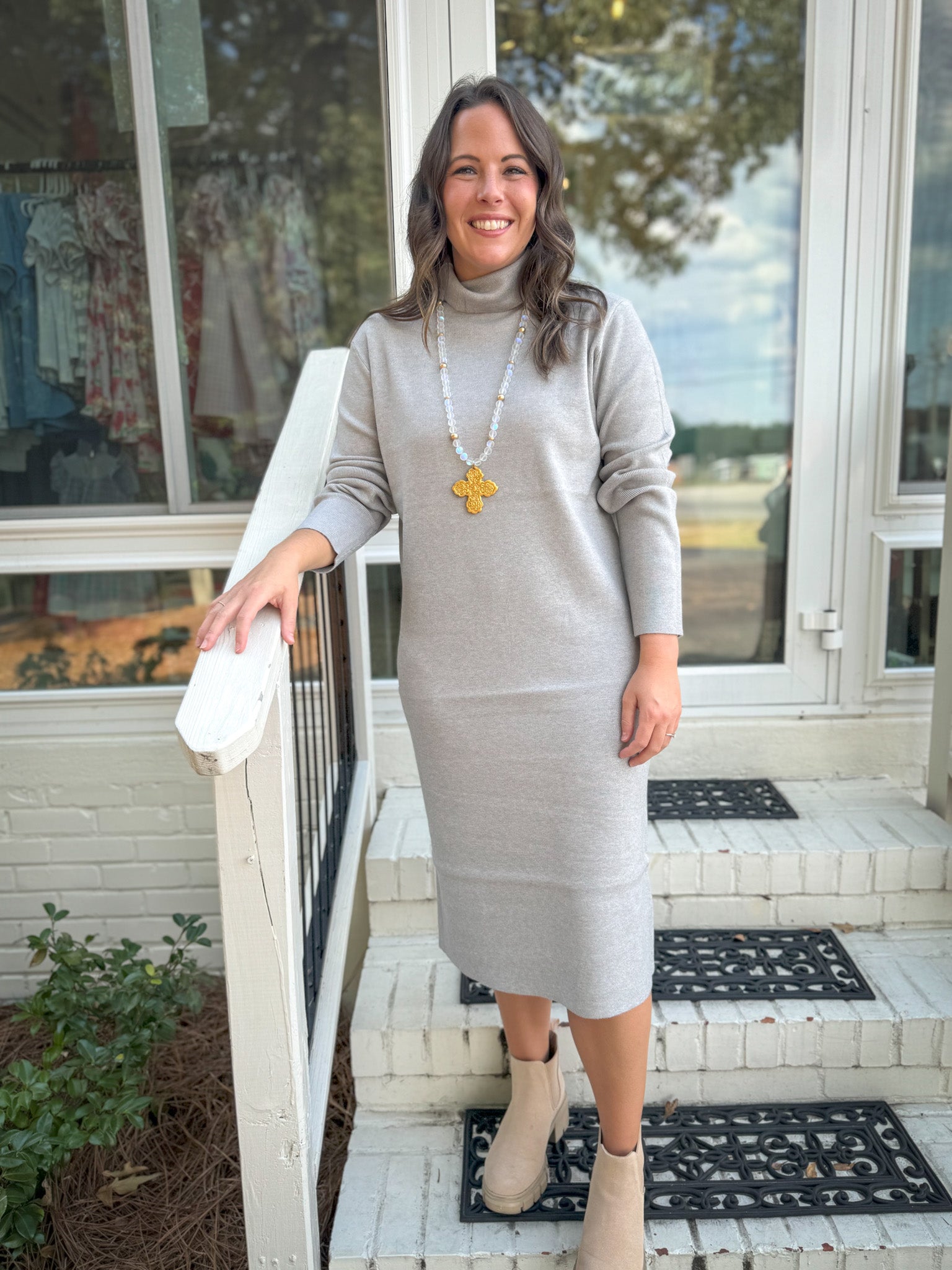 Turtle Neck Sweater Dress - Blissful Boutique