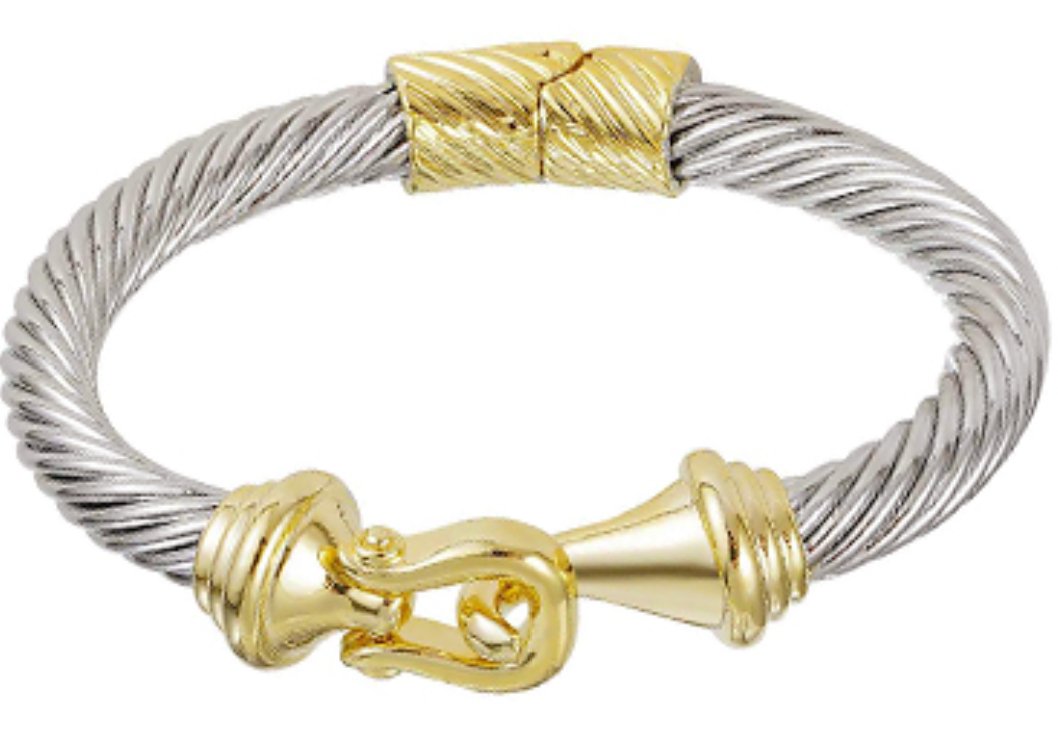 Twisted Metal Buckle Cable Bracelet - Blissful Boutique