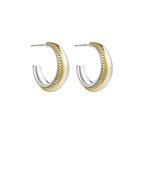 Two - Tone Cable Trim Hoops - Blissful Boutique