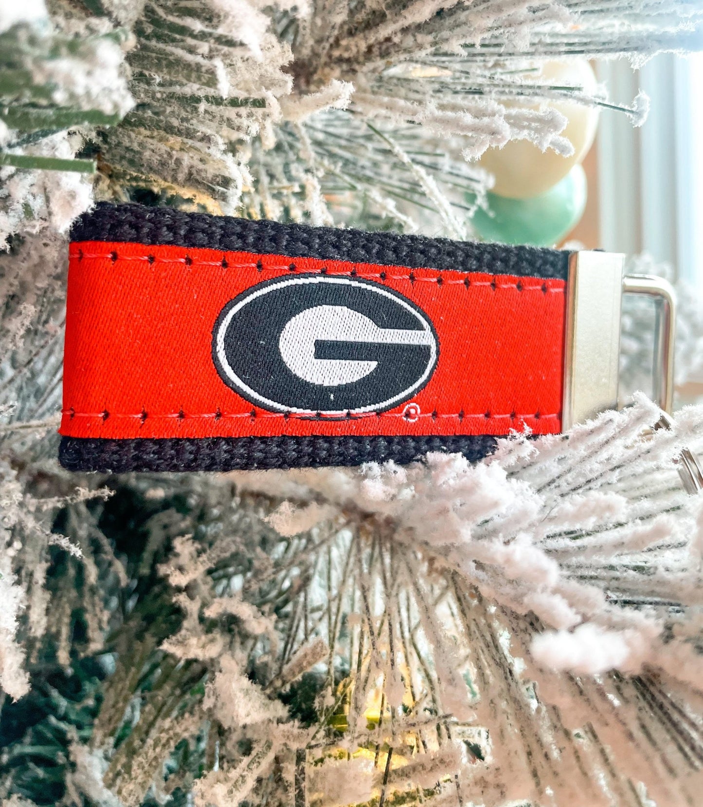 UGA Keychain (Red on Black Ribbon) - Blissful Boutique