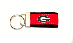 UGA Keychain (Red on Black Ribbon) - Blissful Boutique