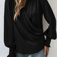 V - neck Pullover Long Sleeve Blouse Black - Blissful Boutique