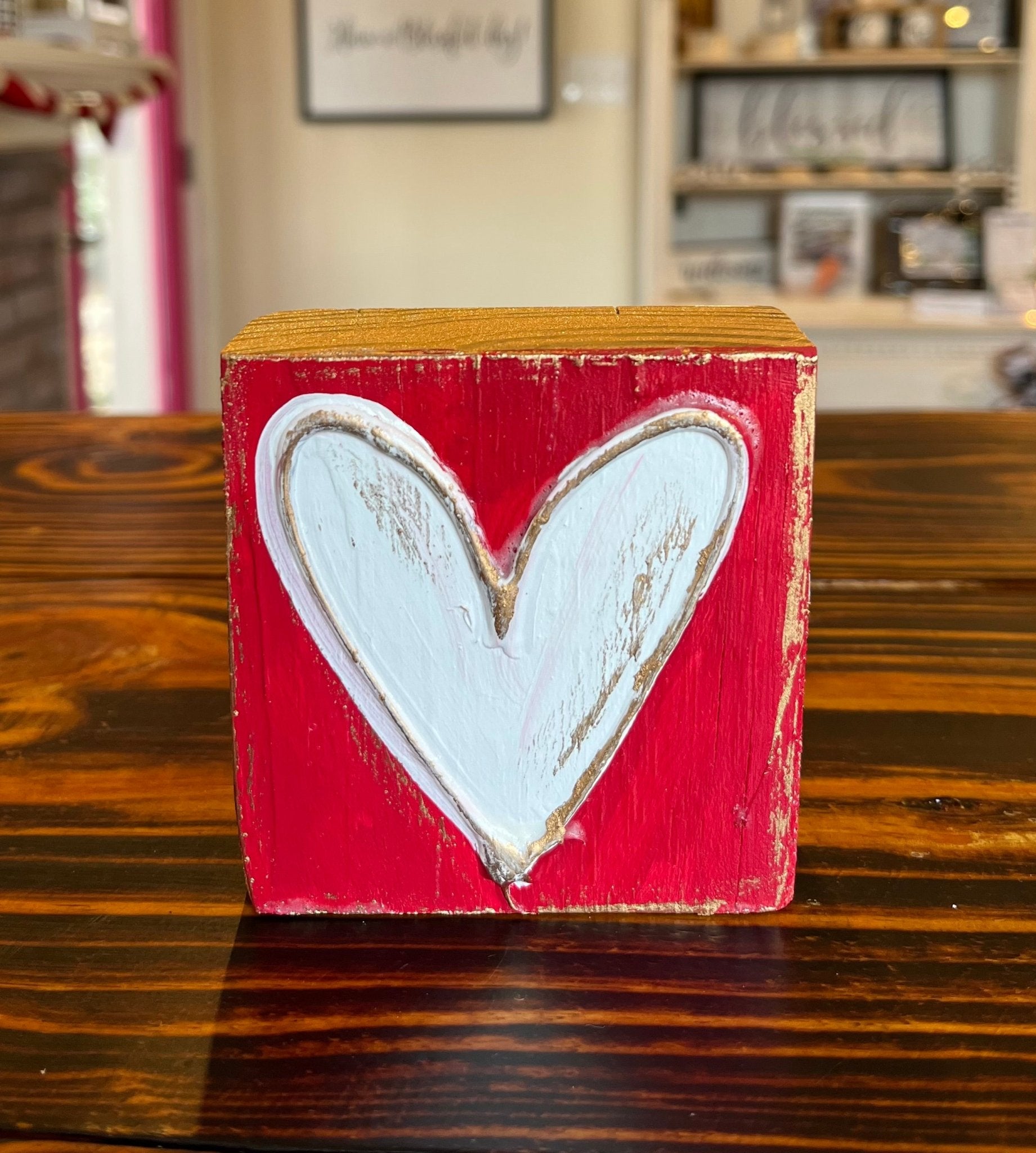 Valentines Day Painted Wood Blocks - Blissful Boutique