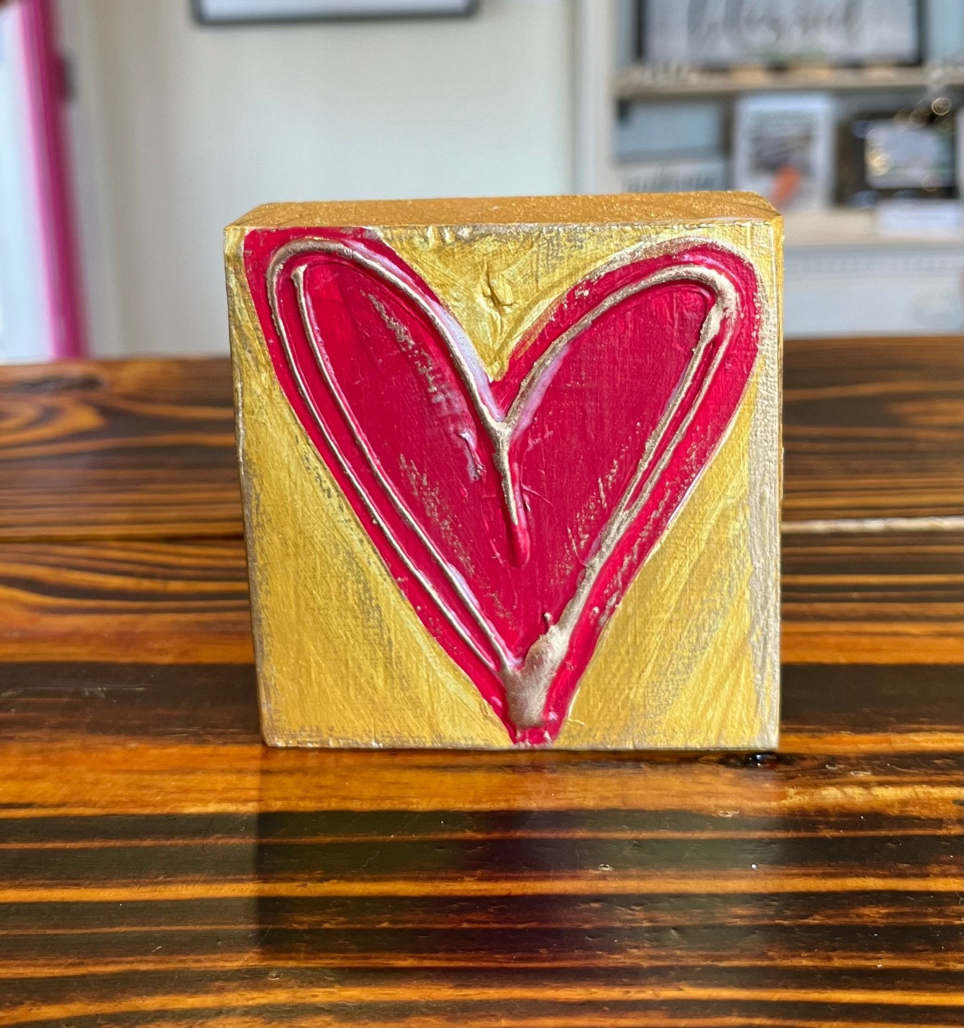 Valentines Day Painted Wood Blocks - Blissful Boutique