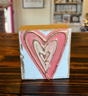 Valentines Day Painted Wood Blocks - Blissful Boutique