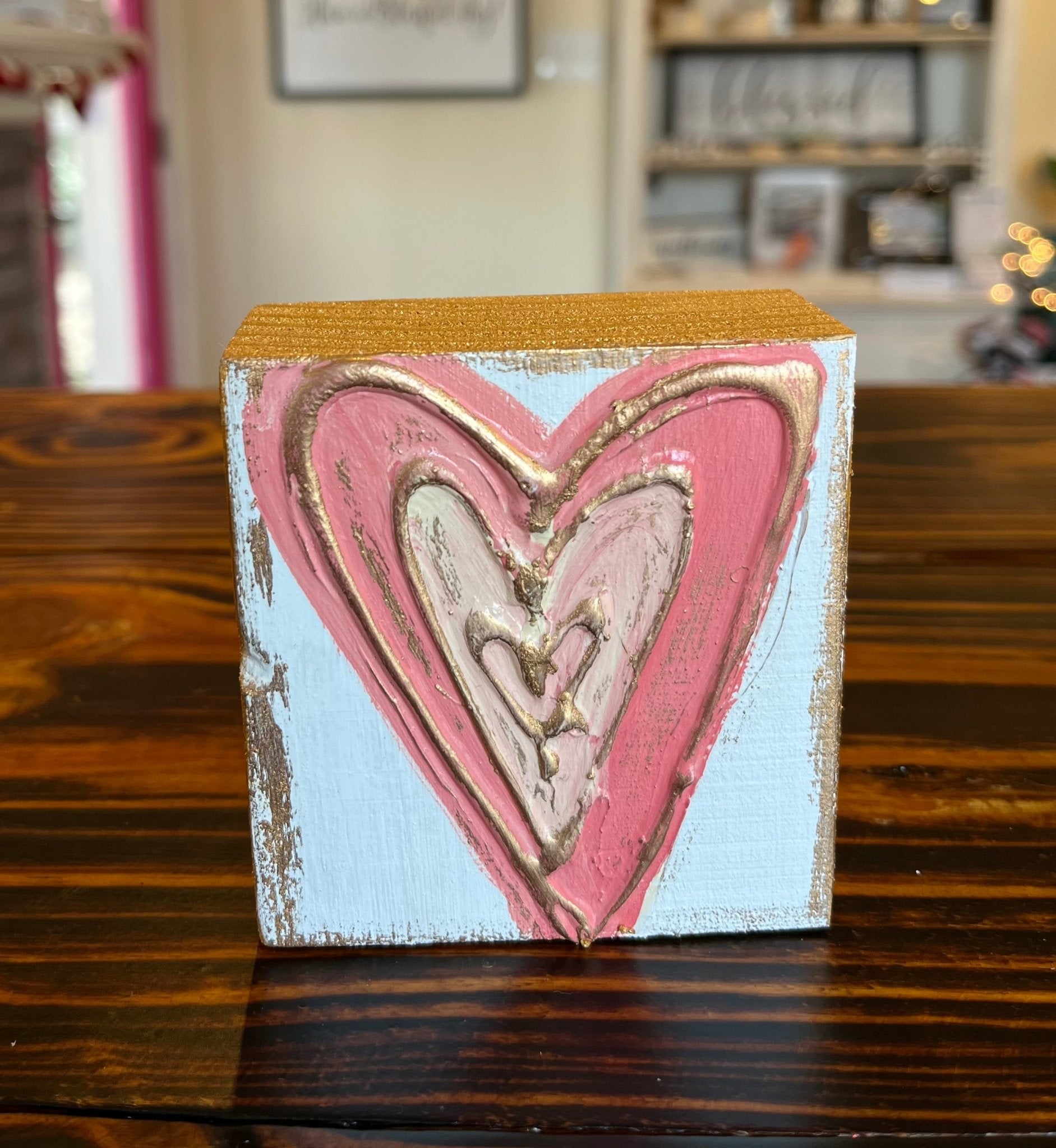 Valentines Day Painted Wood Blocks - Blissful Boutique