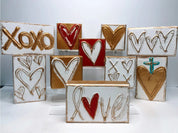 Valentines Day Painted Wood Blocks - Blissful Boutique