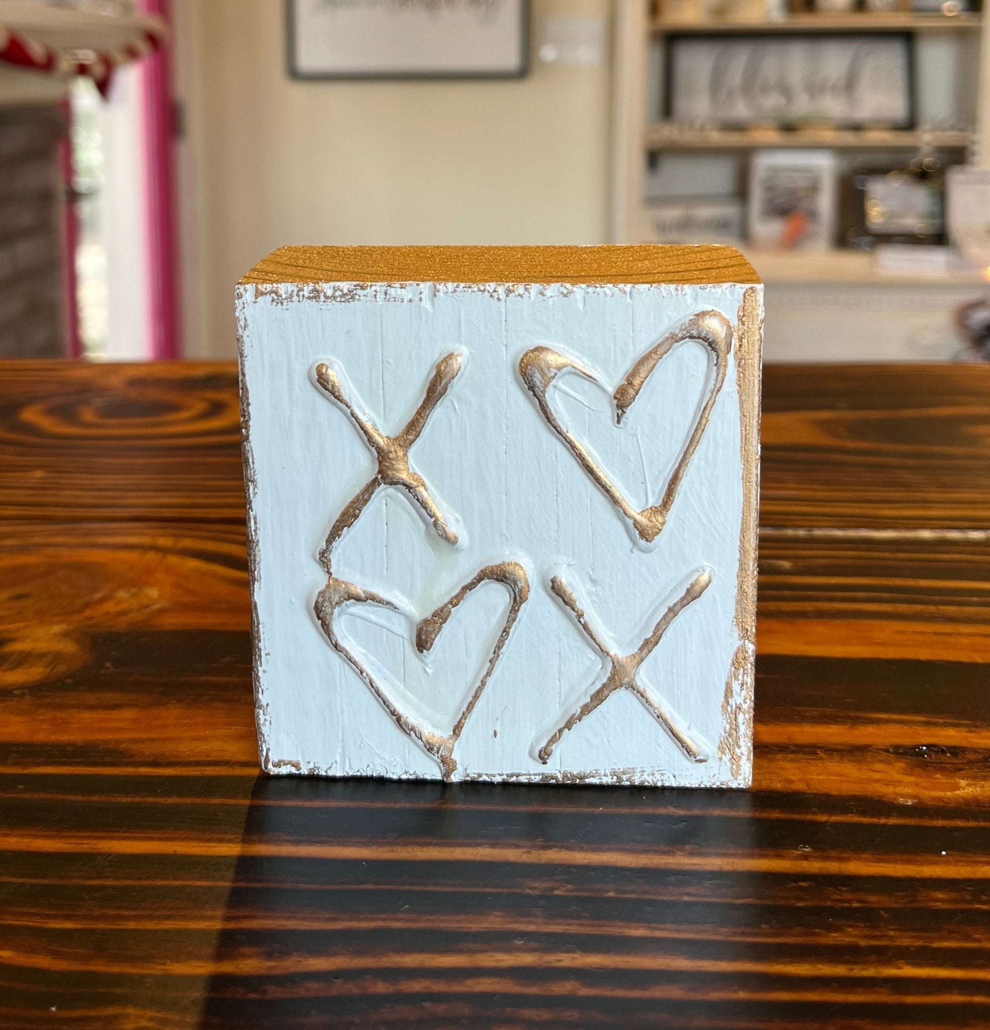 Valentines Day Painted Wood Blocks - Blissful Boutique