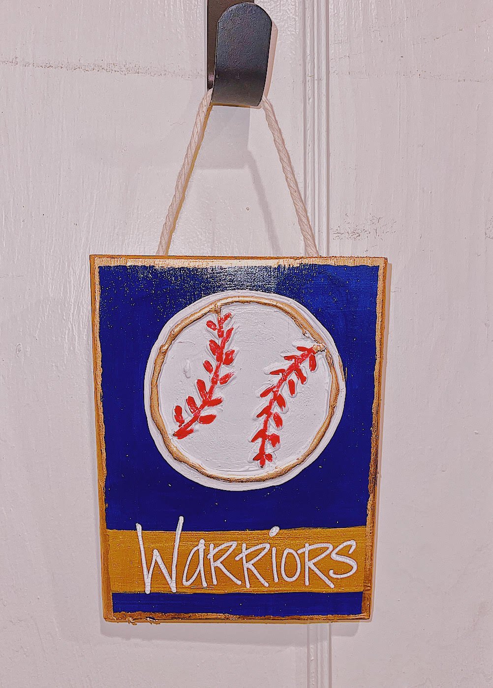 'Warriors' Baseball Wood Panel - Blissful Boutique