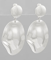 Wave Oval Dangle Earrings - Blissful Boutique