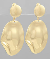 Wave Oval Dangle Earrings - Blissful Boutique