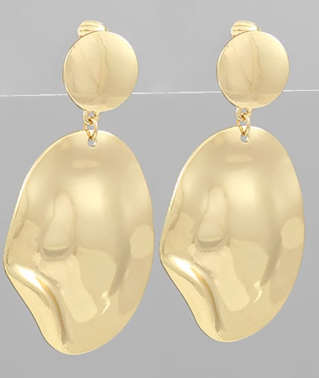 Wave Oval Dangle Earrings - Blissful Boutique