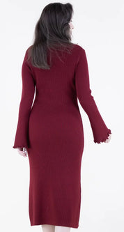 Wavy Hem Sweater Dress - Blissful Boutique