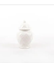 White Textured Ginger Jar Small - Blissful Boutique