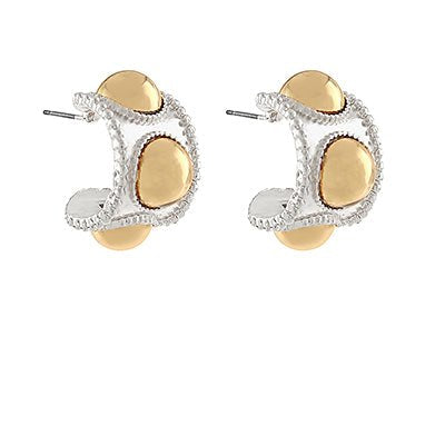 Wide Accented Dome Hoops - Blissful Boutique