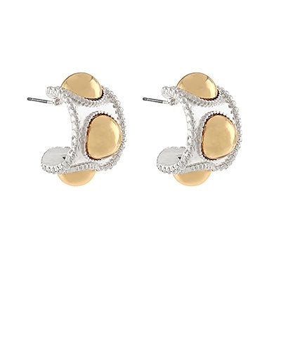 Wide Accented Dome Hoops - Blissful Boutique