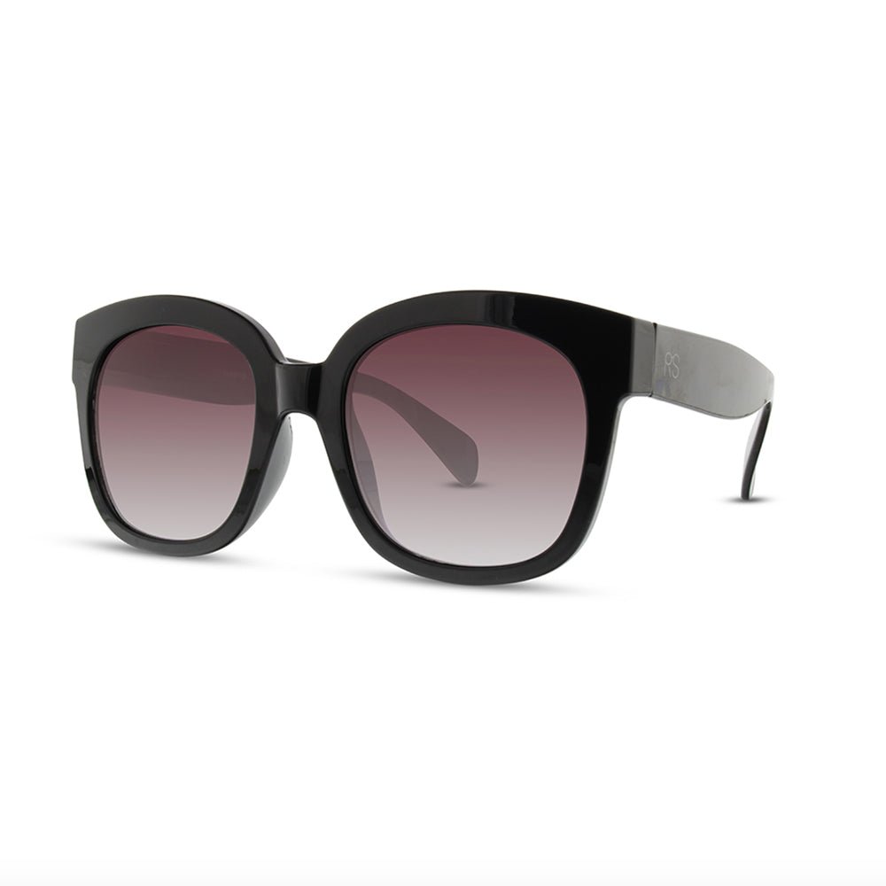 Wide Framed Black Sunglasses - Blissful Boutique