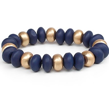 Wood & Metal Beads Bracelet - Blissful Boutique