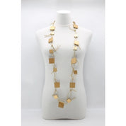 Wooden Squares on Leatherette Chain Necklaces - Blissful Boutique